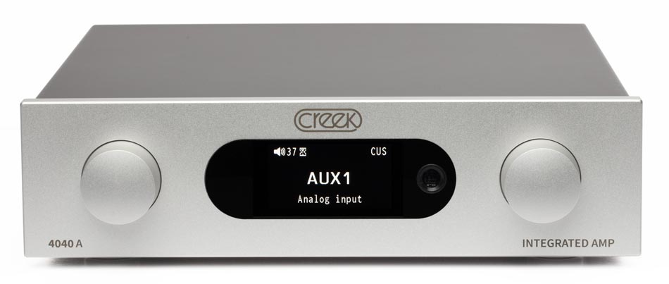 face avant du nouvel amplificateur intégré Creek Audio 4040 A en finition silver